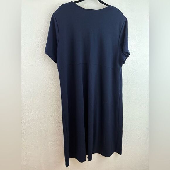 Maggie Barnes Maxi Shift Dress Short Sleeve Modest Minimalist Blue size 2XWP - Picture 6 of 7